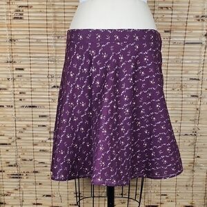 Cute Purple Floral Short Skirt